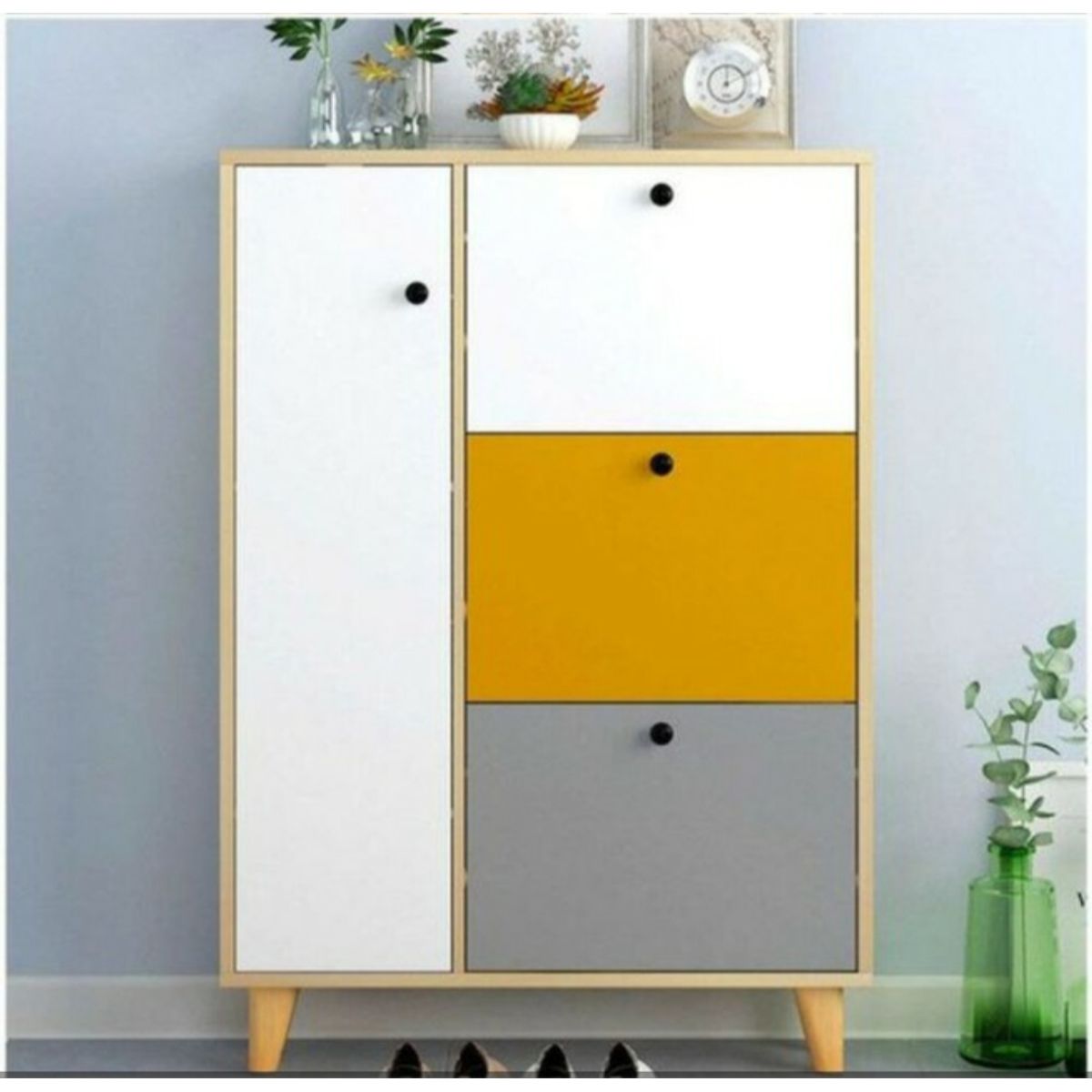 GENERICO - Zapatera Vintage  Ariana de 3 Cajones R&R MUEBLES