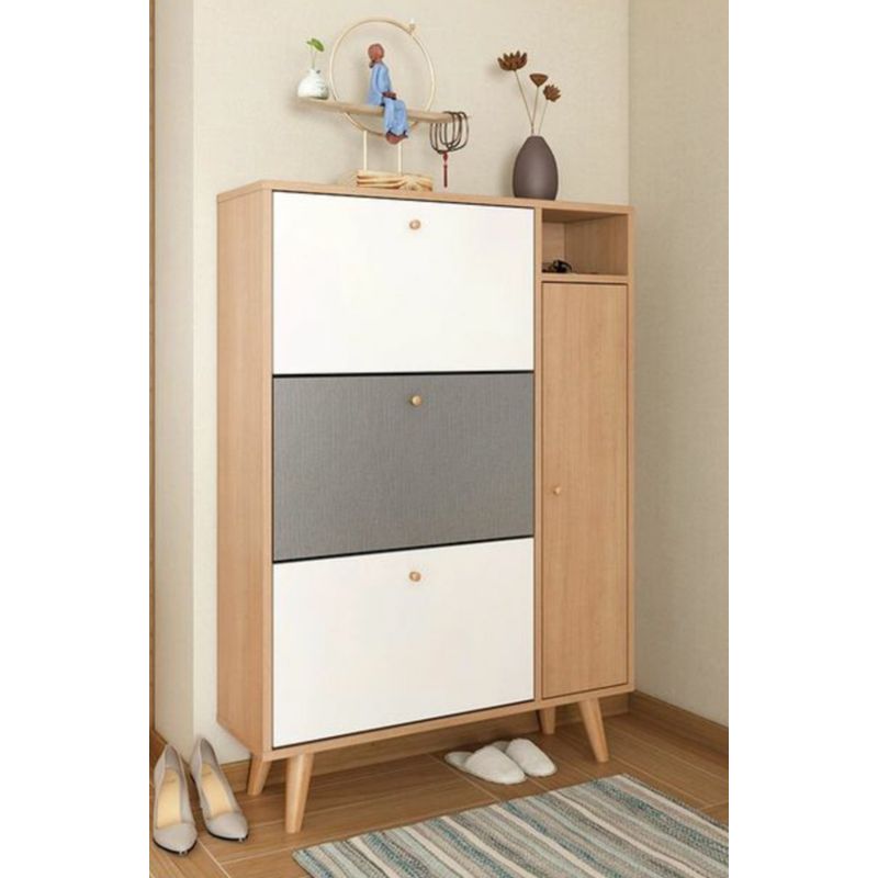 GENERICO - Zapatera Vintage Lisa de 3 Cajones R&R MUEBLES