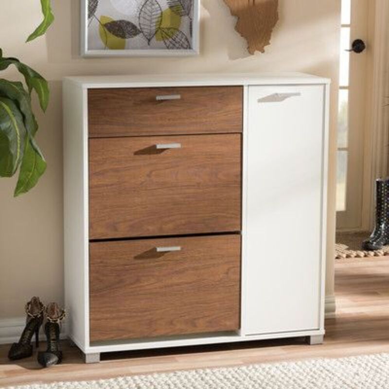 GENERICO - Zapatera Moderna Alaia Blanco y Marrón con Estantes R&R MUEBLES