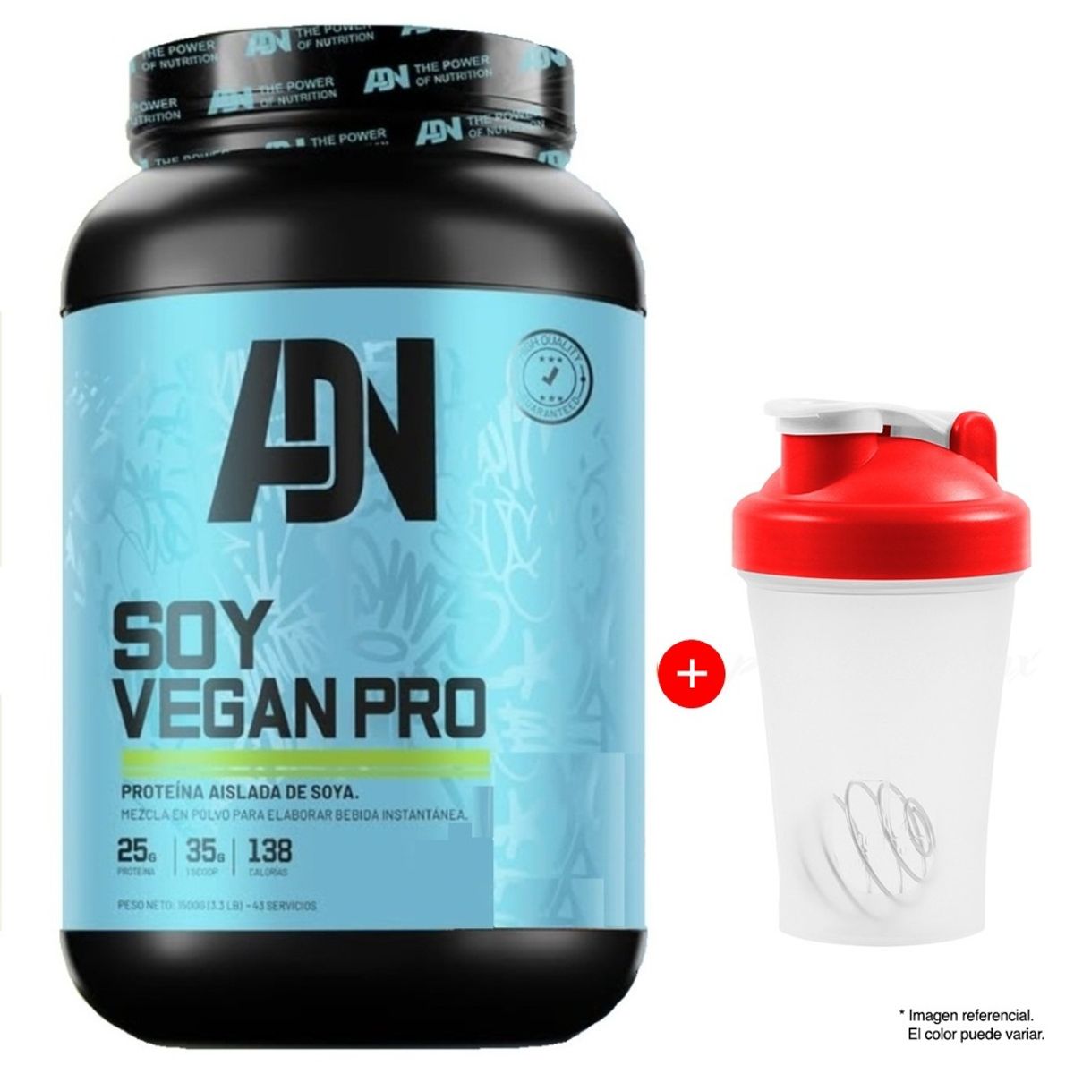 ADN - Soy Vegan 1.5 kg ADN - Vainilla Proteína de Soya