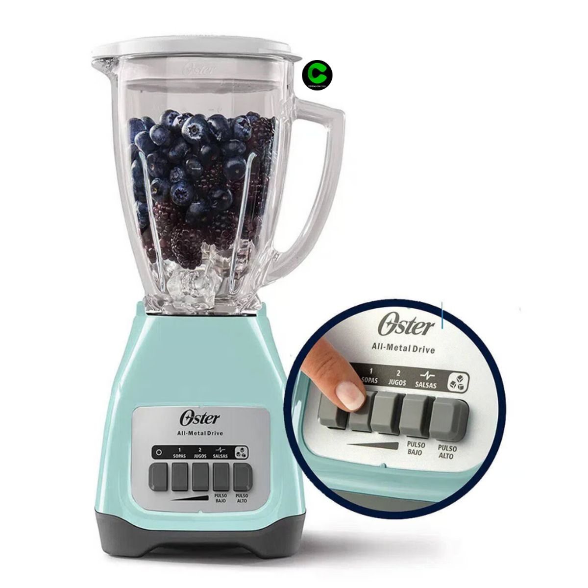 OSTER - Licuadora Oster 1.5L  2 Velocidades 550W -Turquesa