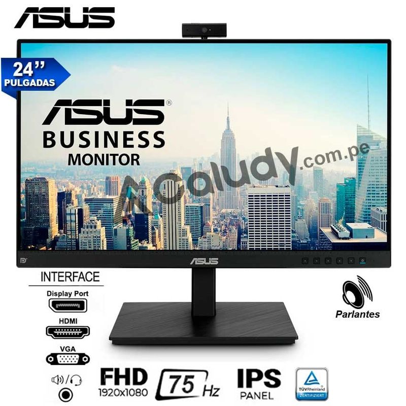 ASUS - Monitor Videoconferencias ASUS BE24EQSK Full HD IPS Cámara web