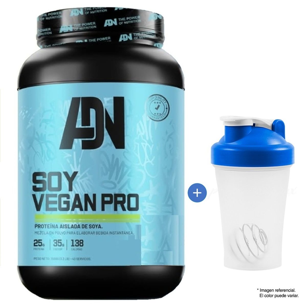 ADN - Proteína Adn Soy Vegan Protein 1.5 kg Chocolate Shaker