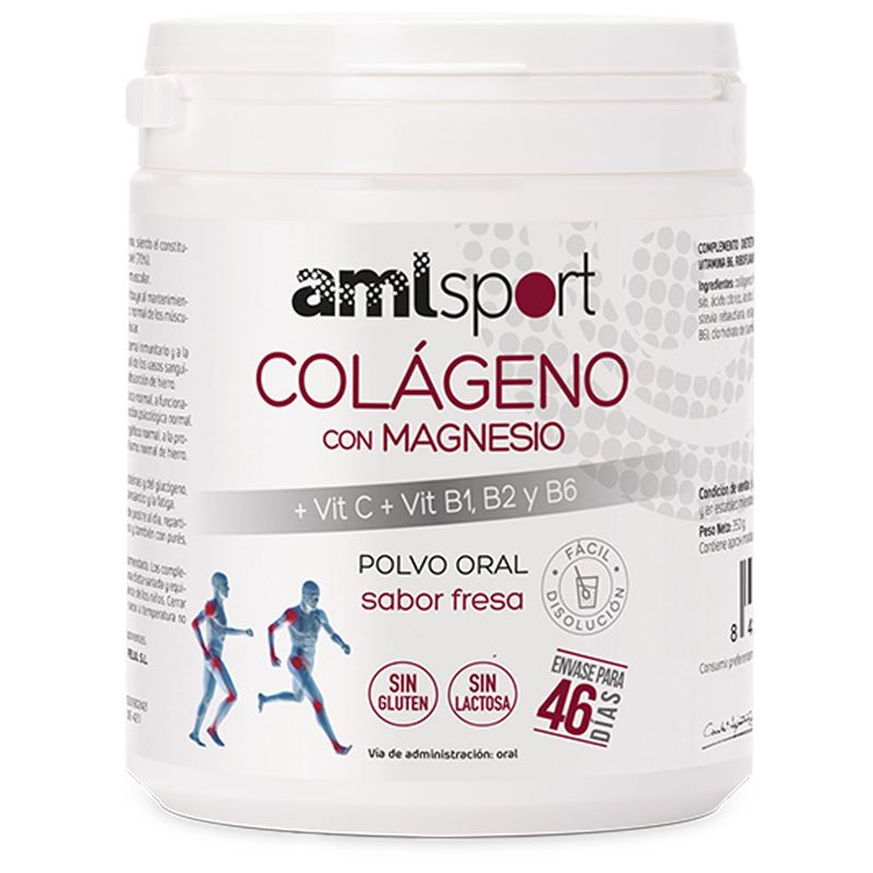 ANA MARIA LAJUSTICIA - AML SPORT COLAGENO CON MAGNESIO + VITC + VITB1 B2 B6 Sabor Fresa
