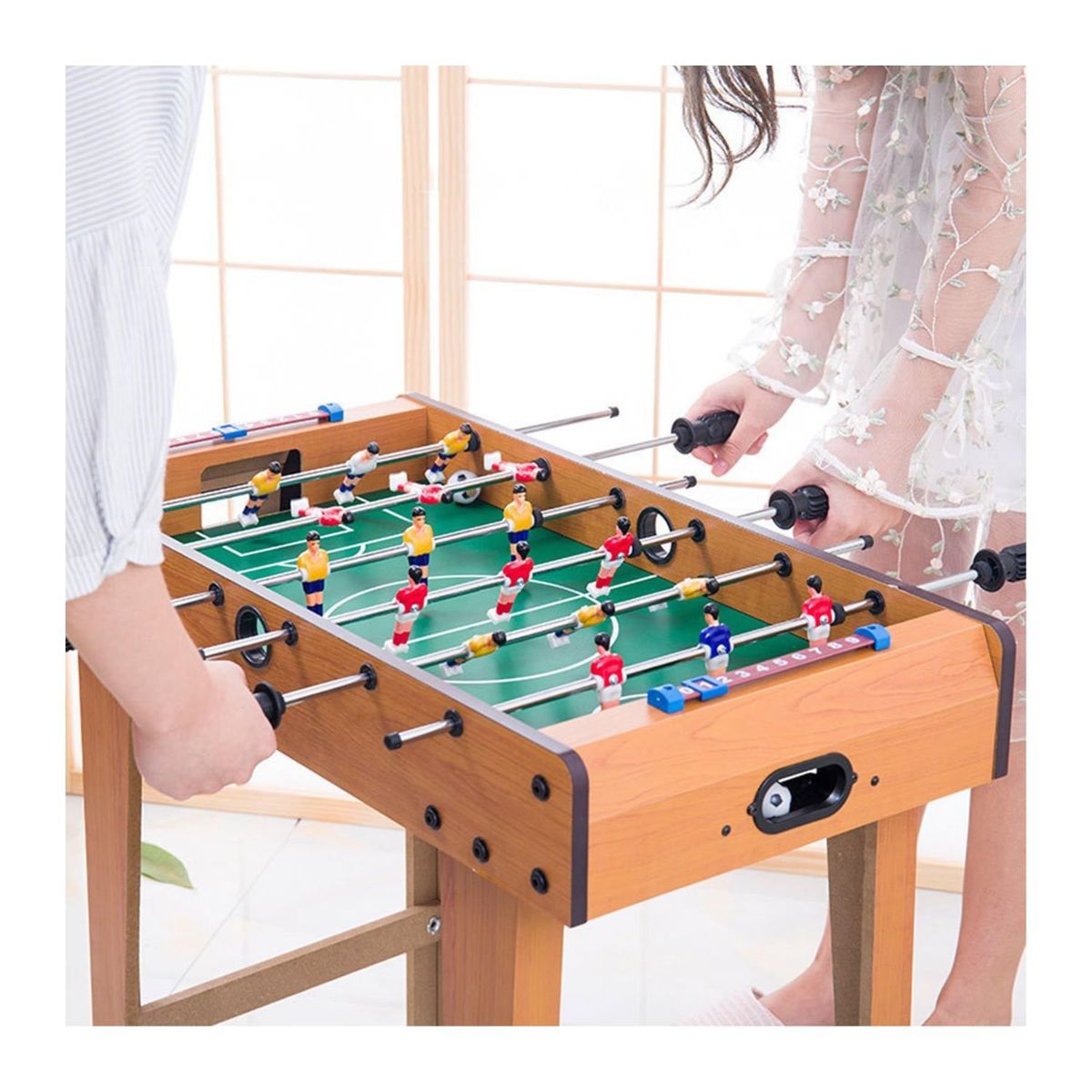 GENERICO - Juego de Fútbol de Mesa portátil con 2 balones Familiar