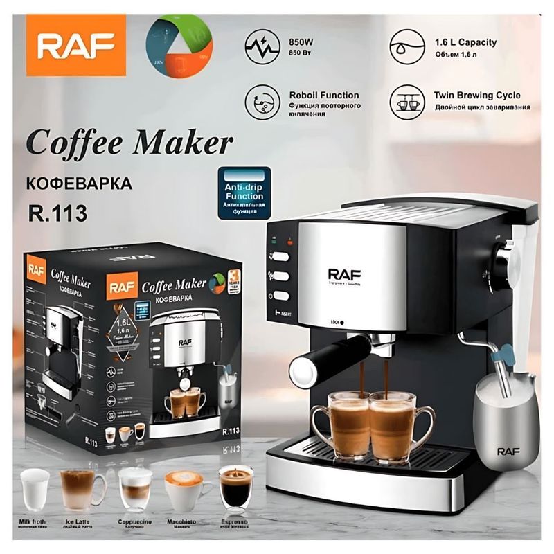 GENERICO - Máquina de café de alta potencia Con Espumador de vapor 1 6L