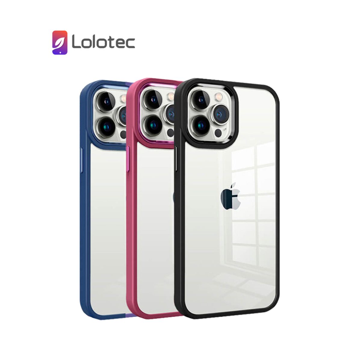 GENERICO - Case Para iPhone 13 Casely Transparente Con Borde Negro