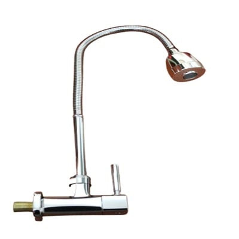 GENERICO - Pico Pared Flexible Cromado Cuadrado