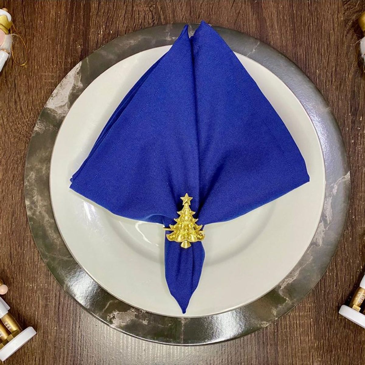 GENERICO - Servilletas de tela lino color azul juego de 4 - 40 X 40cm