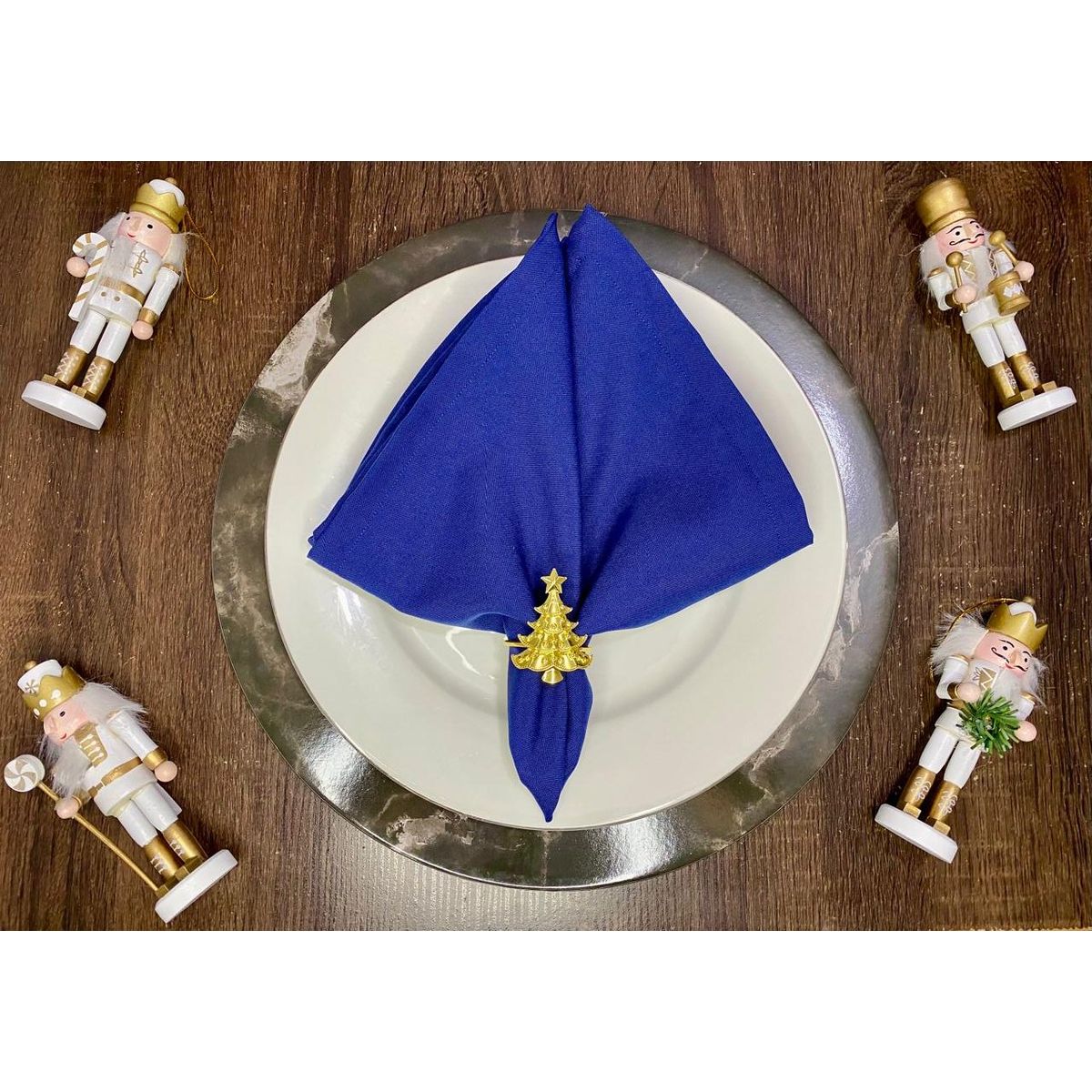 GENERICO - Servilletas de tela lino color azul juego de 4 - 40 X 40cm