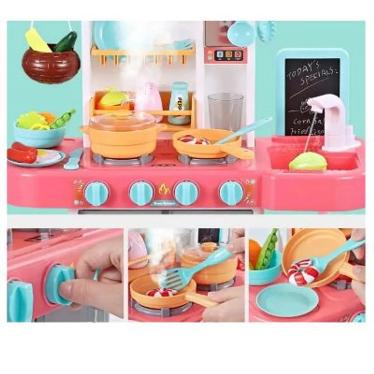 GENERICO - Cocina Home Kitchen Rosado  con Sonido