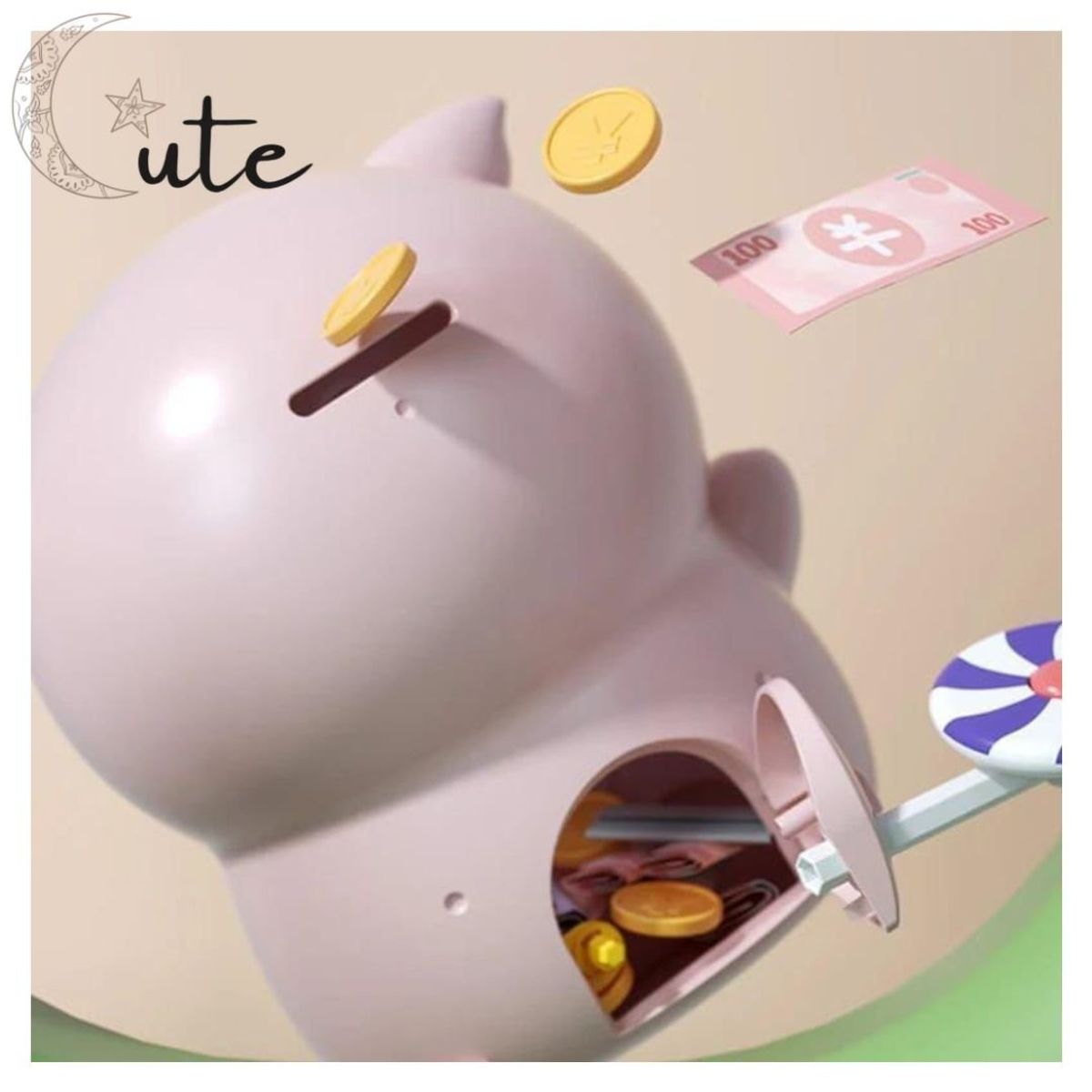 GENERICO - ALCANCÍA KAWAI CON DISEÑO DE CHANCHITO