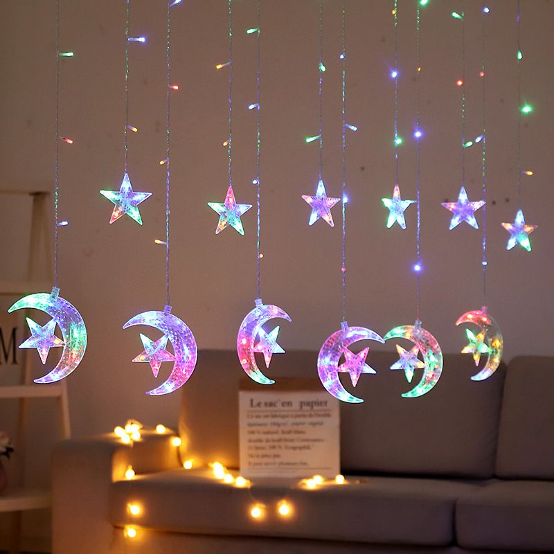 Estrellas LED Decorativas Navideñas - Pack De 3 Piezas, Luz Blanca Cálida, Con Adhesivo Y Temporizador, Para Ventanas, Puertas O Paredes