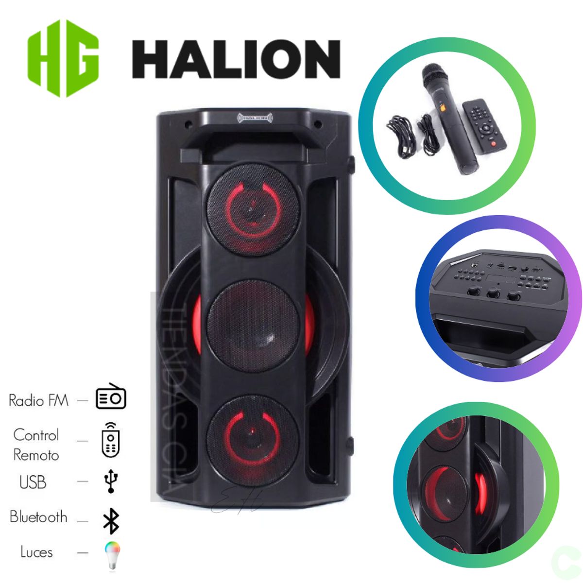HALION - Parlante Portatil  HALION HA-R62 CON BATERIA 250W