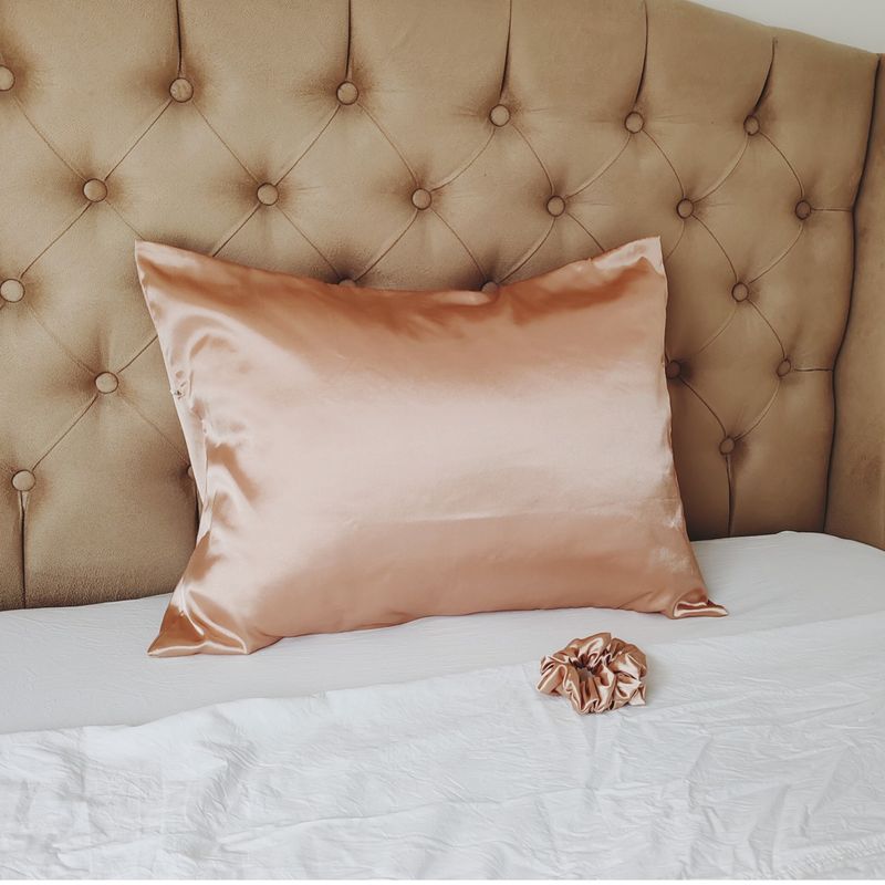 GENERICO - Funda de Almohada de Satín Antifrizz 50x70 cm - Color Cobre