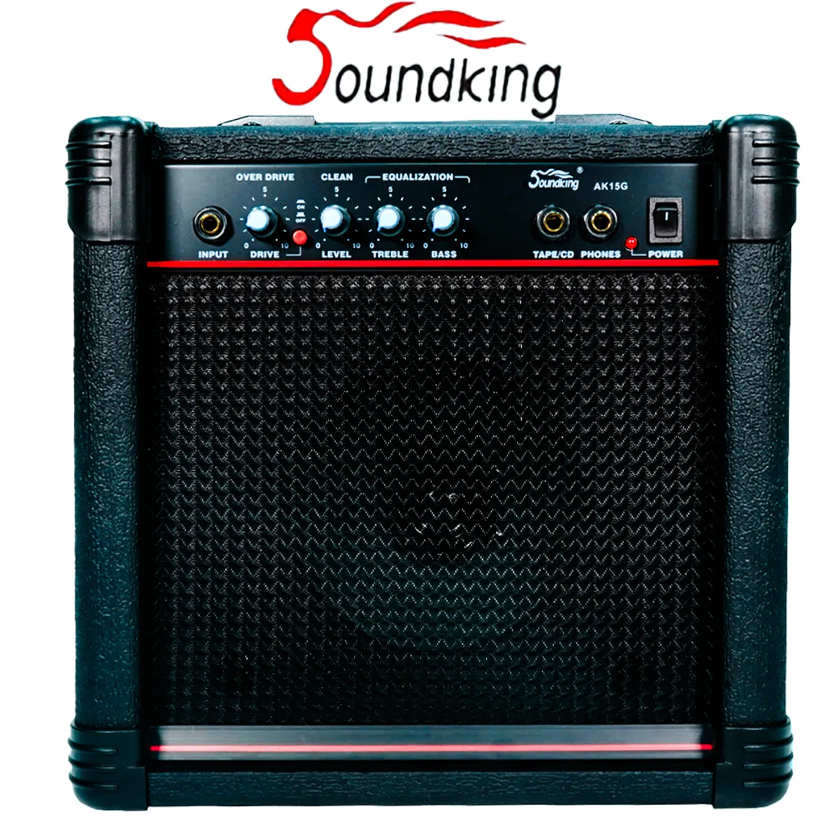 SOUNDKING - Amplificador de Guitarra AK15G Negro 15W con Overdrive y EQ