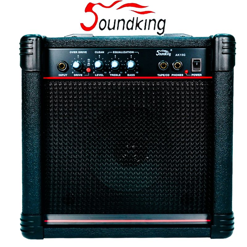 SOUNDKING - Amplificador de Guitarra AK15G Negro 15W con Overdrive y EQ