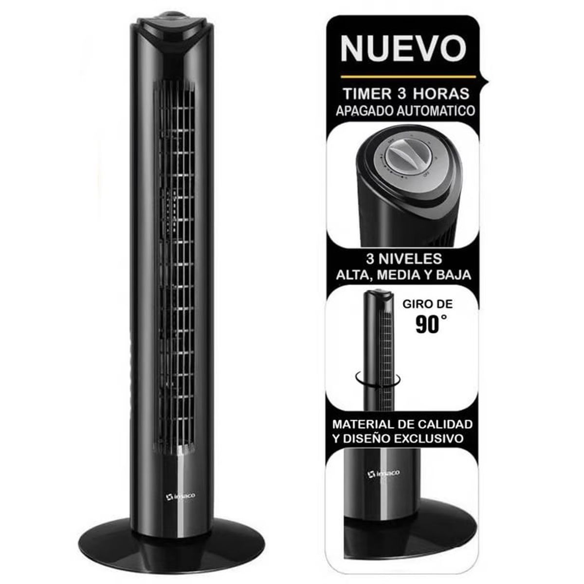 IMACO - Ventilador de Torre 3 Velocidades Silencioso TF2905