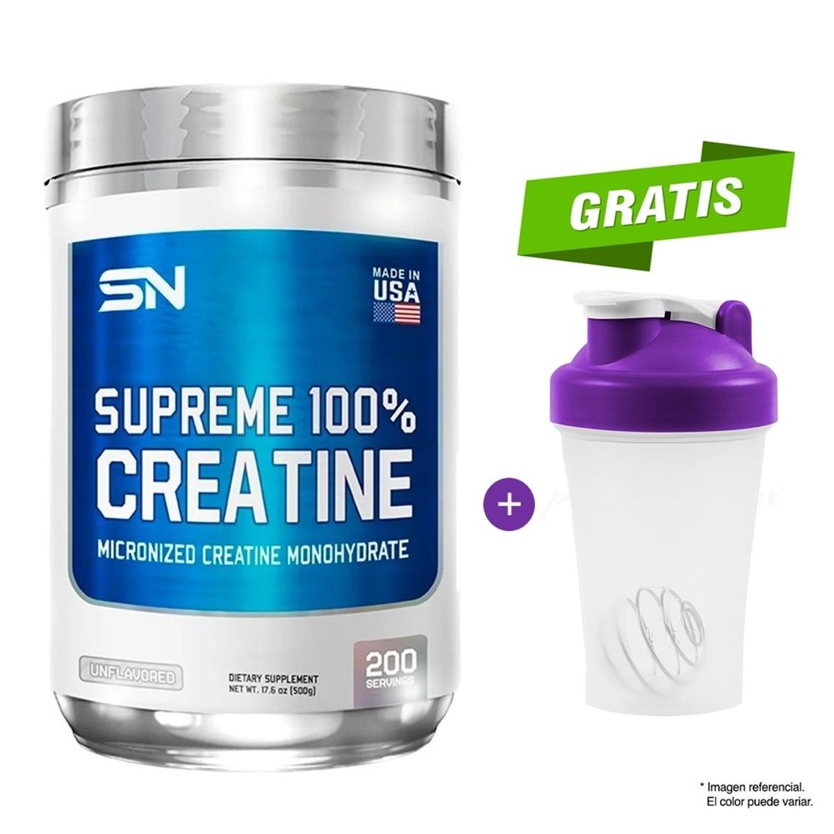 SUPREME NUTRITION - CREATINA MONOHIDRATADA 500 GR SUPREME NUTRITION