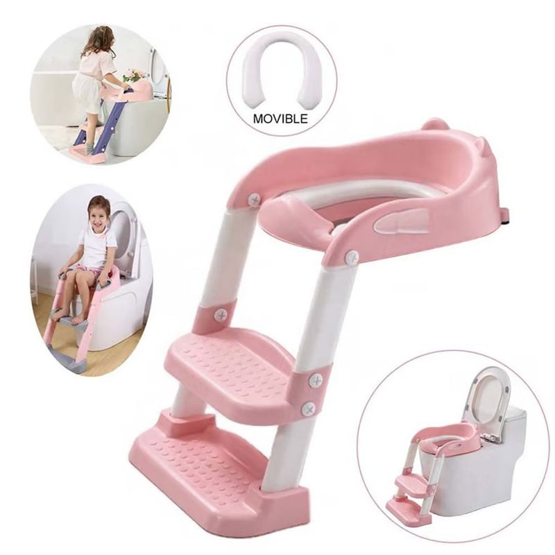 DOUX BEBE - Asiento Entrenamiento Para Niños con Escalera Rosado