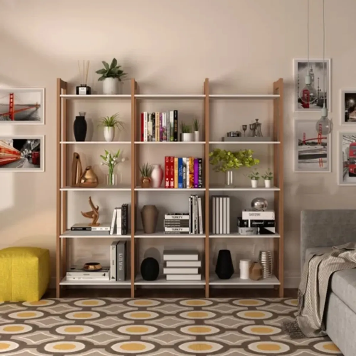 GENERICO - Estante Vintage Moderno Mario 190Cm R&R Muebles