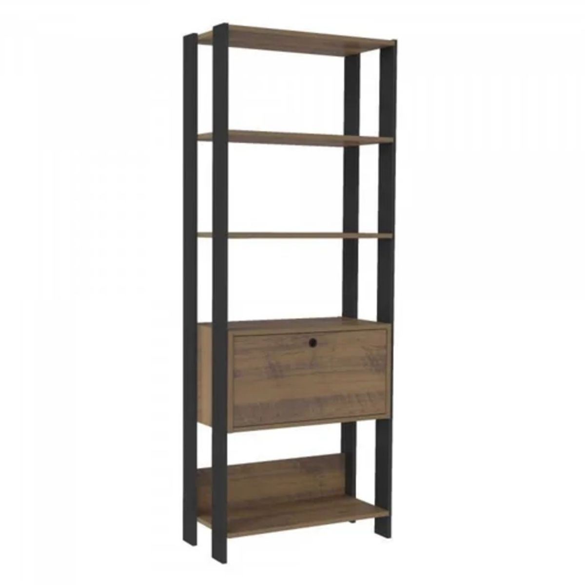 GENERICO - Estante Estilo Industrial Moderno Charlotte 1 Cajón Marrón R&R Muebles