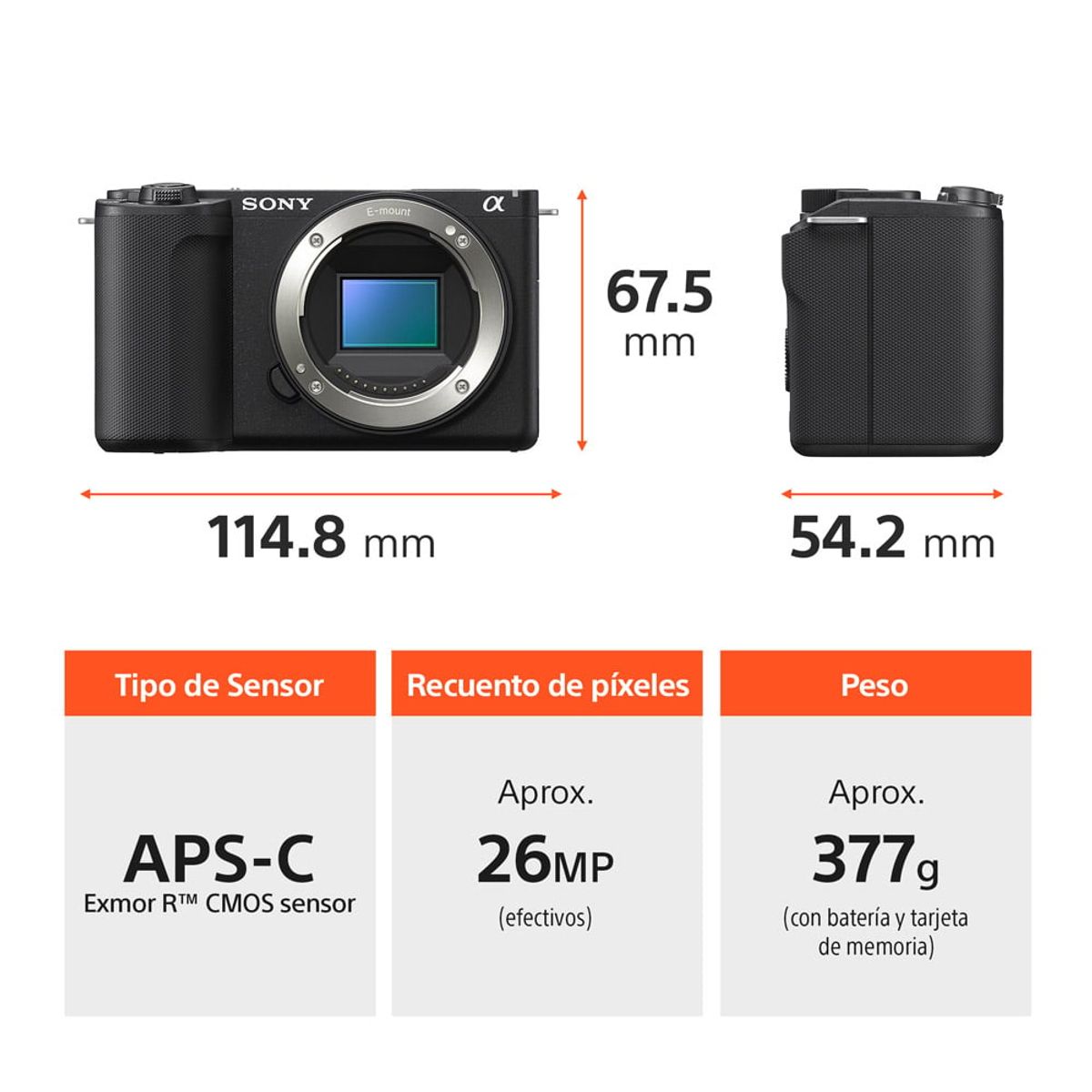 SONY - Sony Cámara Alpha ZV-E10M2 Digital para Vlogs Negro