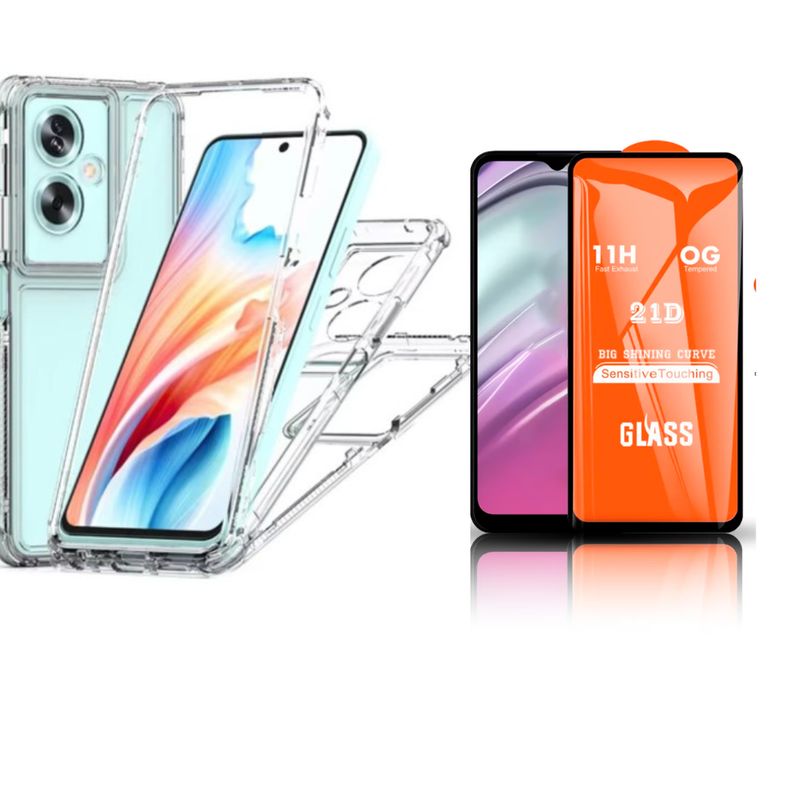 SPACE - CASE SPACE TRANSPARENTE  360  3 EN 1  OPPO A79 5G + MICA