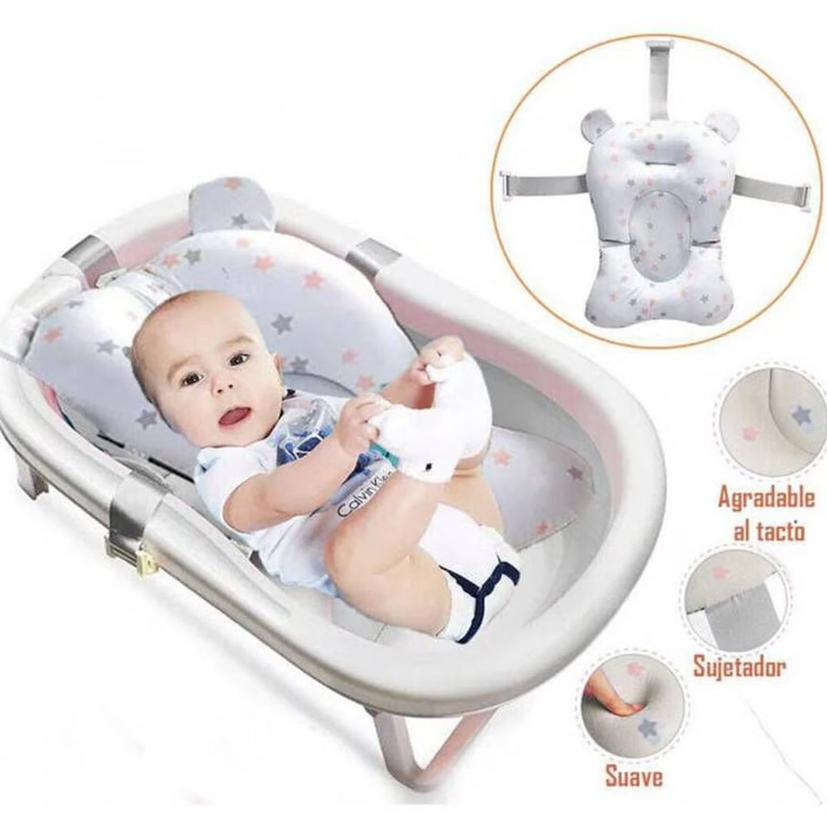 GENERICO - Almohadilla Cojín para Tina de Baño Blanco