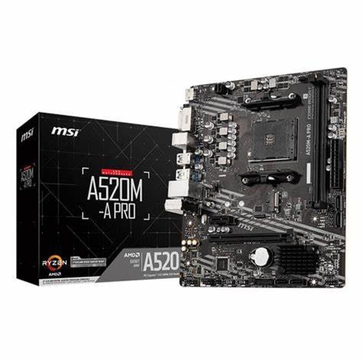 MSI - Motherboard MSI A520M-A PRO Chipset A520 Socket AMD AM4 mATX