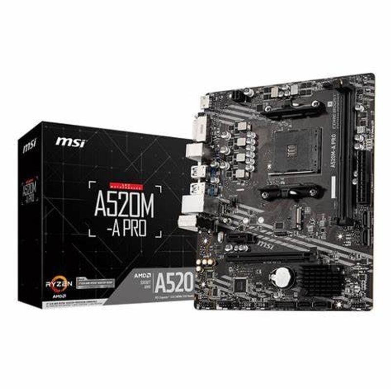 MSI - Motherboard MSI A520M-A PRO Chipset A520 Socket AMD AM4 mATX