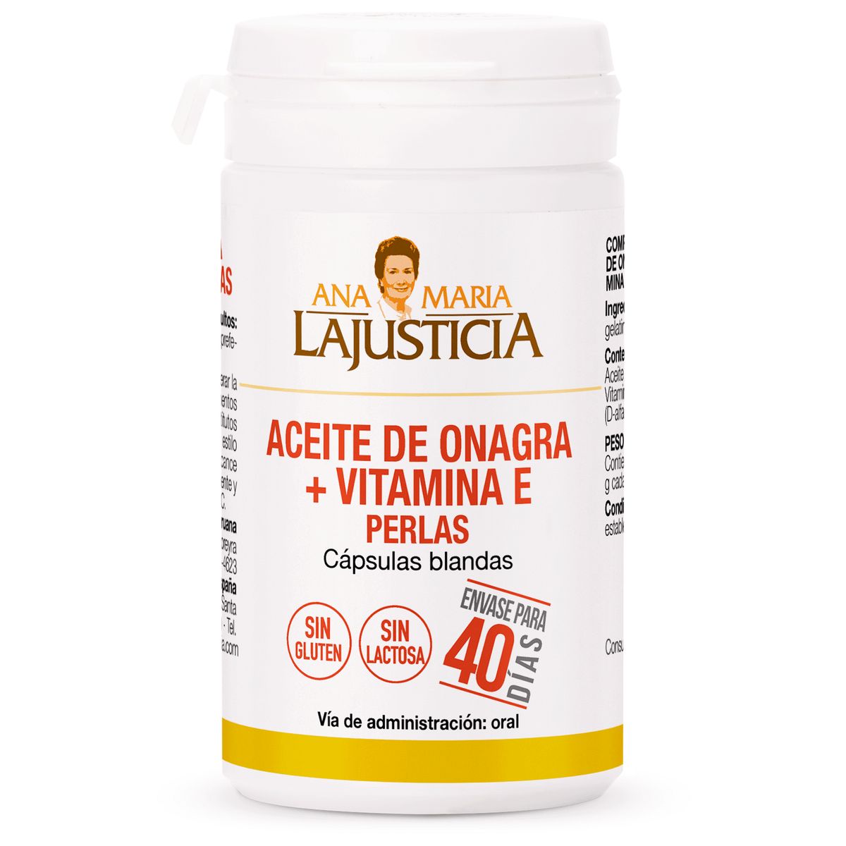 ANA MARIA LAJUSTICIA - ACEITE DE ONAGRA + VITAMINA E  80 cápsulas blandas