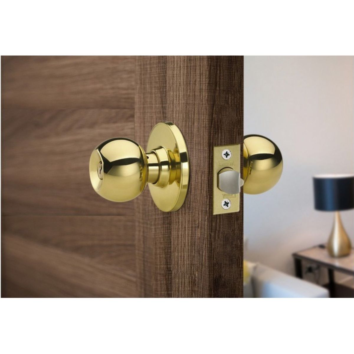 GENERICO - CHAPA BOLA Cerradura de Pomo para baño DORADO Cantol