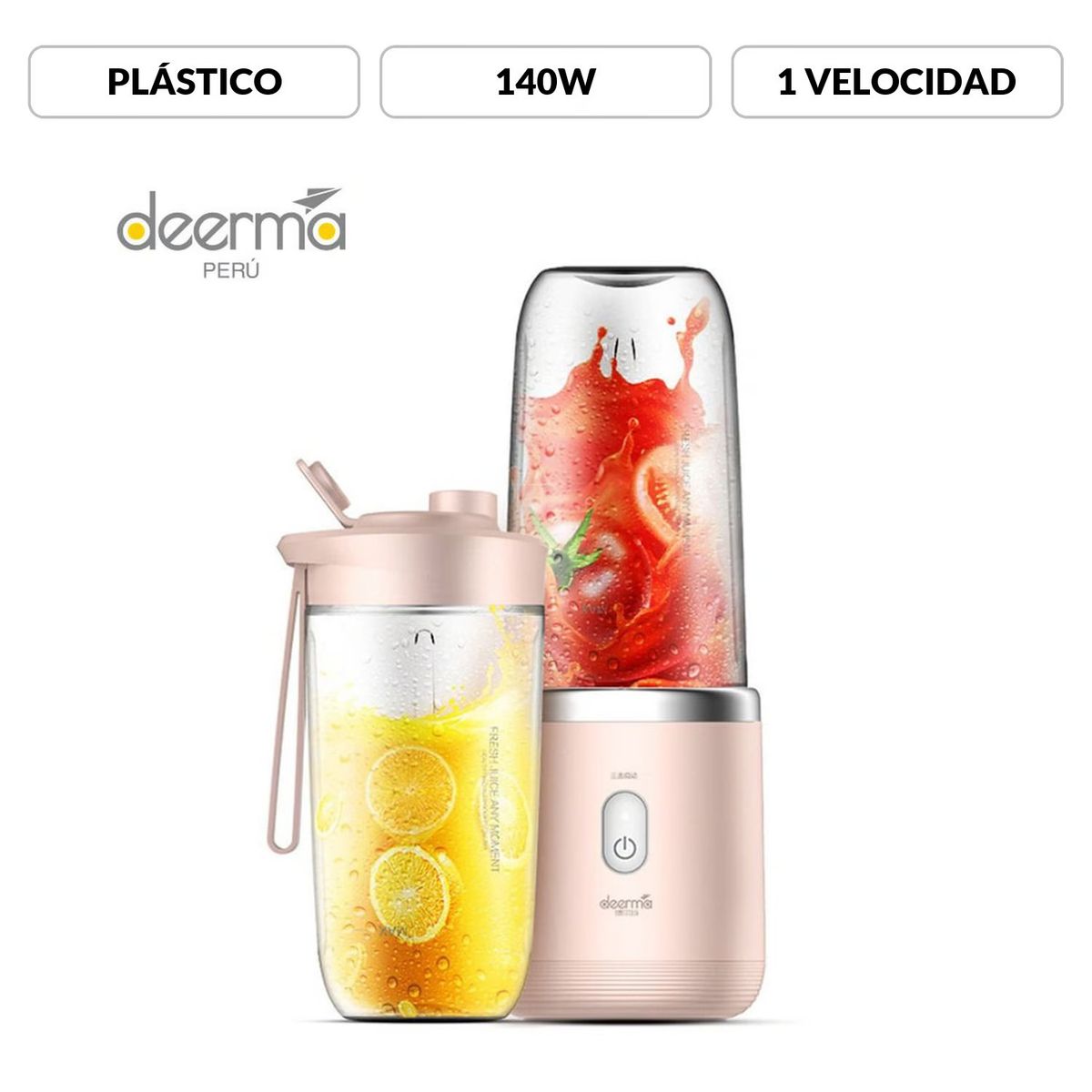 DEERMA - Licuadora Portátil Rosada DEERMA DEM-NU05