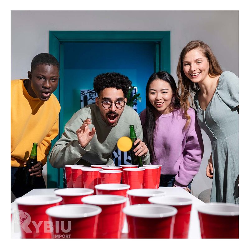 GENERICO - Juego Divertido para Fiesta con Vasos y Pelotas Ping Pong
