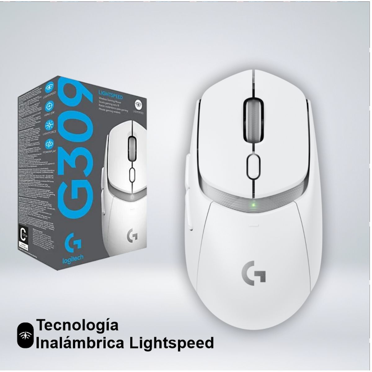 LOGITECH - MOUSE GAMER G309 USB LIGHTSPEED SENSOR HERO 25K DPI BLANCO