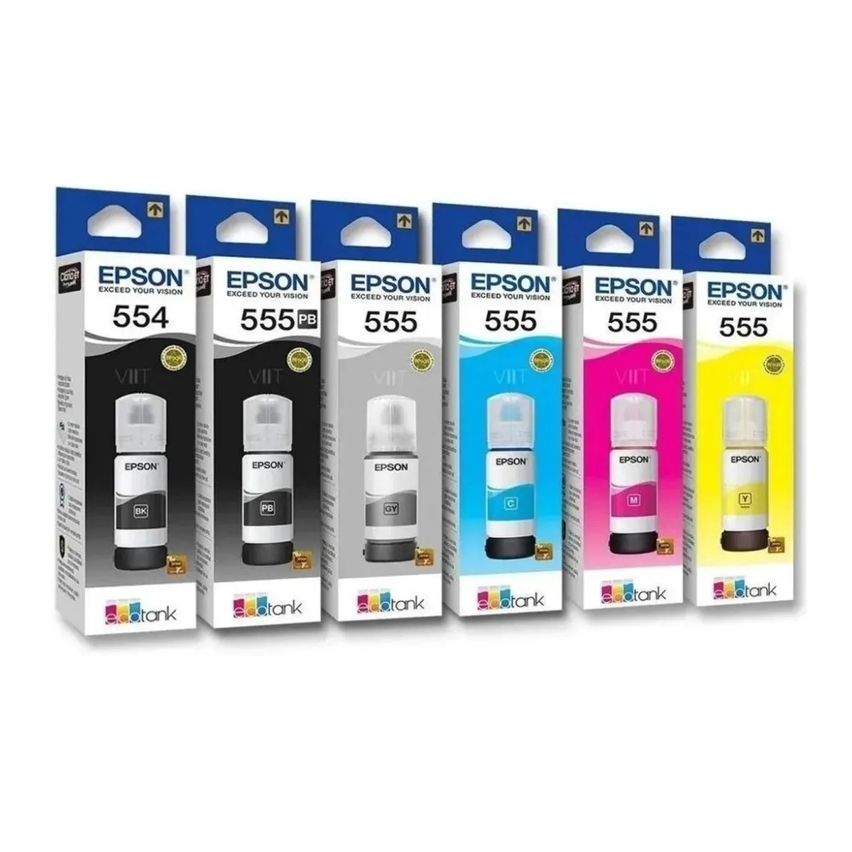 EPSON - Kit de Tintas originales Epson 555 y 554 para L8160 L8180