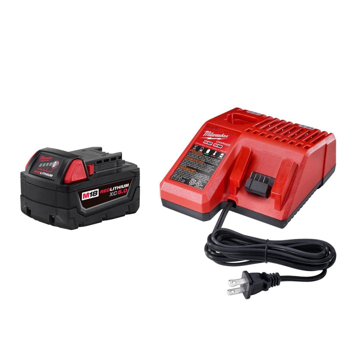 MILWAUKEE - KIT BATERIA 18V 5 AH + CARGADOR (48-5950) - MILWAUKEE