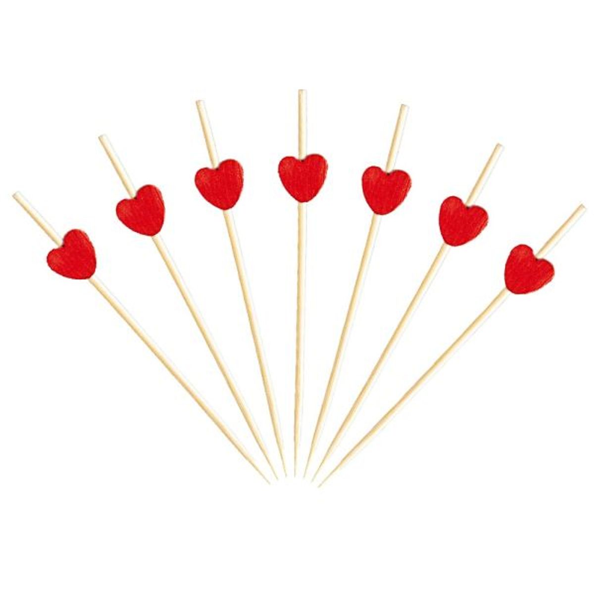GENERICO - Picks/ Palillos de bamboo Hearts  Paq x 100und