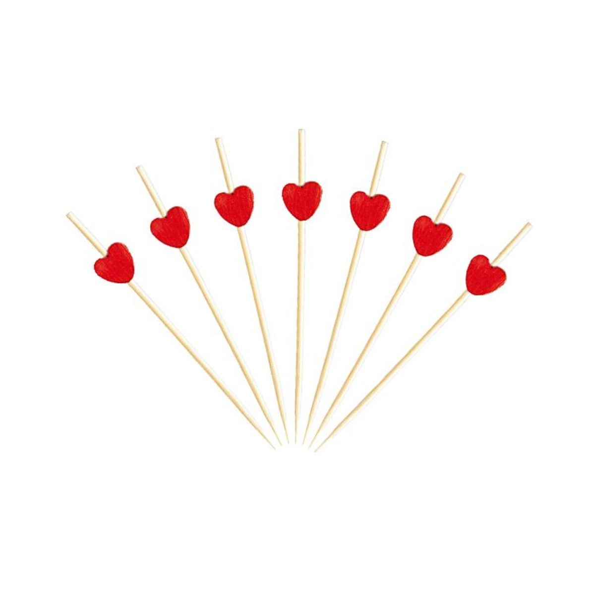 GENERICO - Picks/ Palillos de bamboo Hearts  Paq x 100und