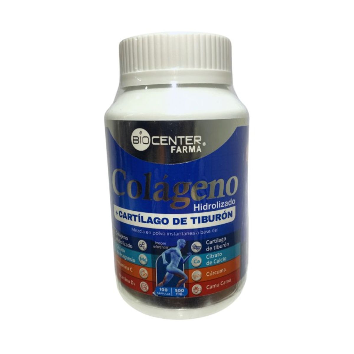 BIOCENTER NATURAL - Colágeno + Cartílago de Tiburón x 100 Capsulas 500mg  - BioCenter Natural