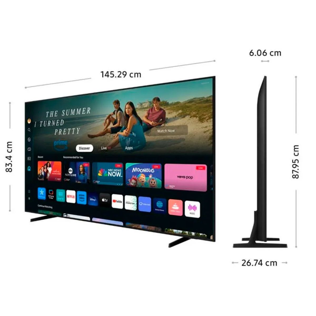 SAMSUNG - Televisor Samsung Crystal 65 UHD 4K Tizen OS Smart TV UN65DU7000GXPE 2024