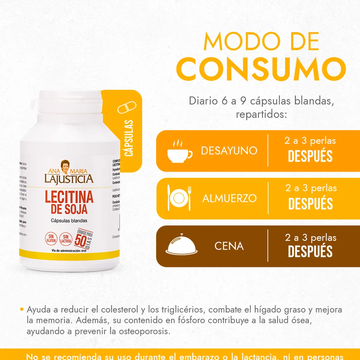 ANA MARIA LAJUSTICIA - LECITINA DE SOJA Cero Colesterol 300 cápsulas blandas