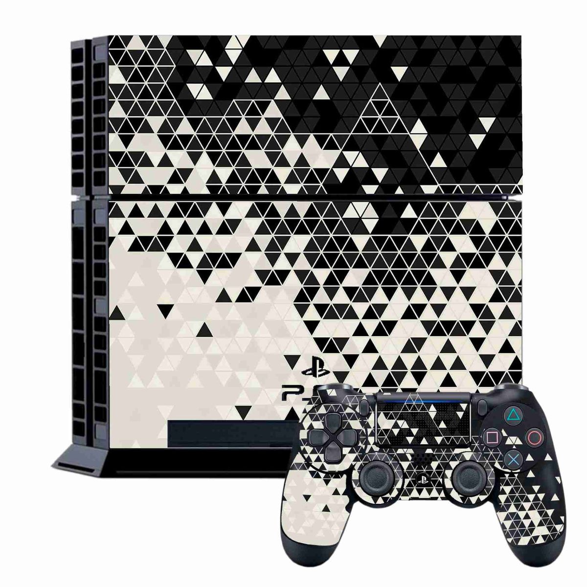 GENERICO - Skin Adhesivo Abstracto Beige y Negro para Ps4 Fat