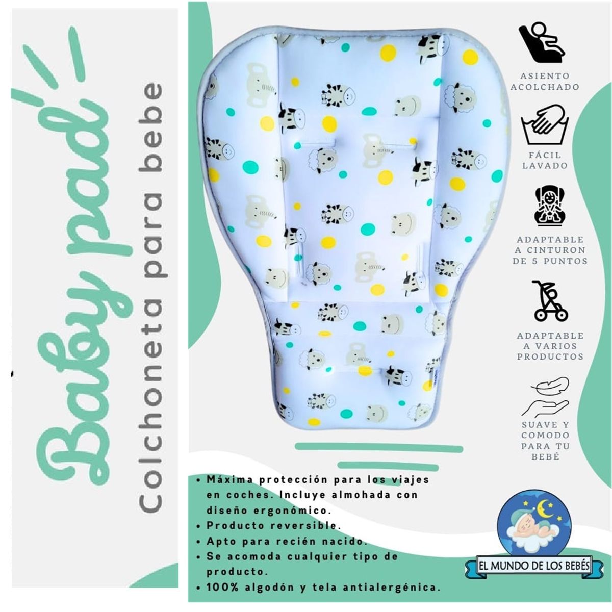 GENERICO - Colchoneta Comodo Para tu Bebe en Coches y Sillas