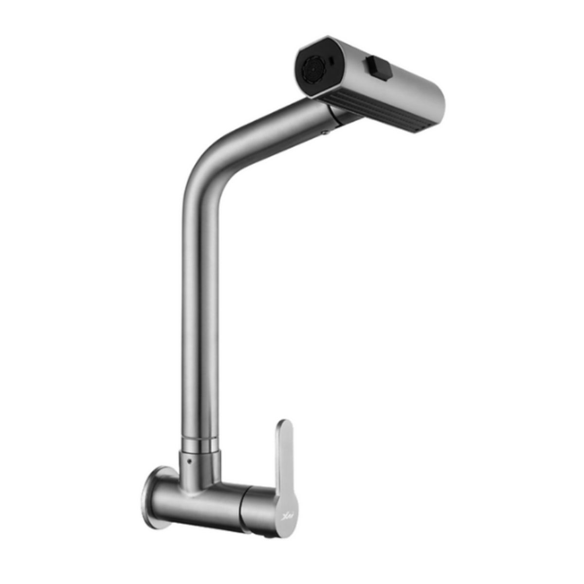 XM - Llave Ganso  Para Cocina Satinado Acero Inoxidable Gris
