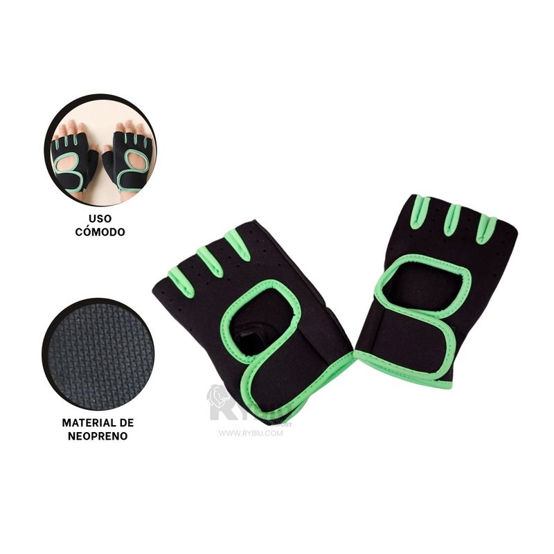 RYBIU IMPORT - Manoplas Utiles de Deporte Verde Y+Regalo Ligas para Peinar