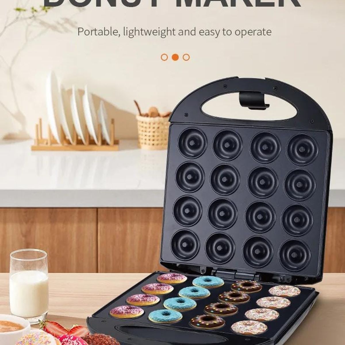 GENERICO - MÁQUINA PARA HACER 16 MINI DONAS / DONITAS / DONUTS