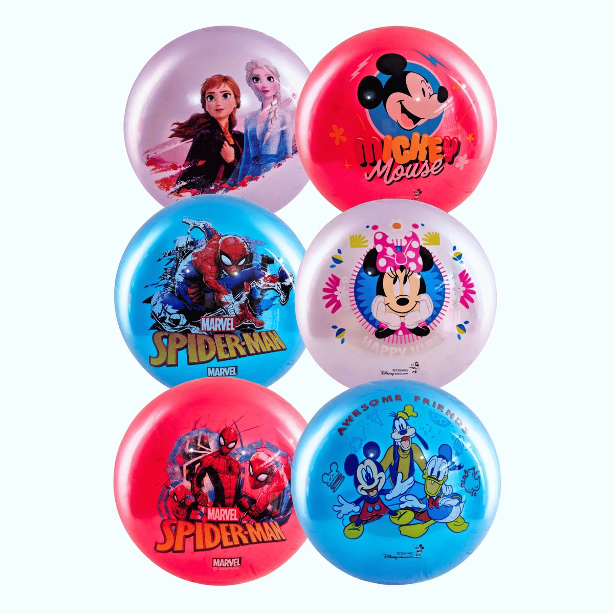 DISNEY - Set de 6 Pelotas Infantiles Recreativas Disney Marvel