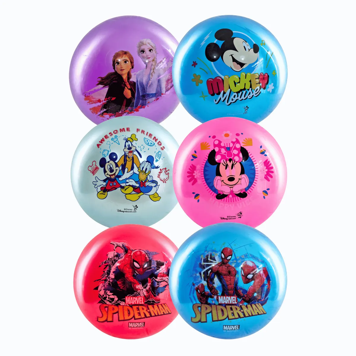 DISNEY - Set de 6 Pelotas Infantiles Recreativas Disney Marvel